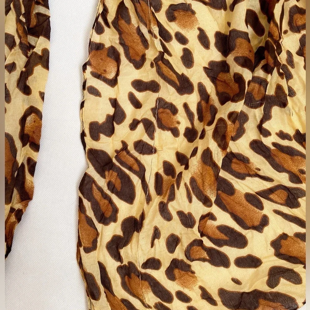 Classic Chic Maximalism Leopard Print Oversize Lightweight Cotton Scarf